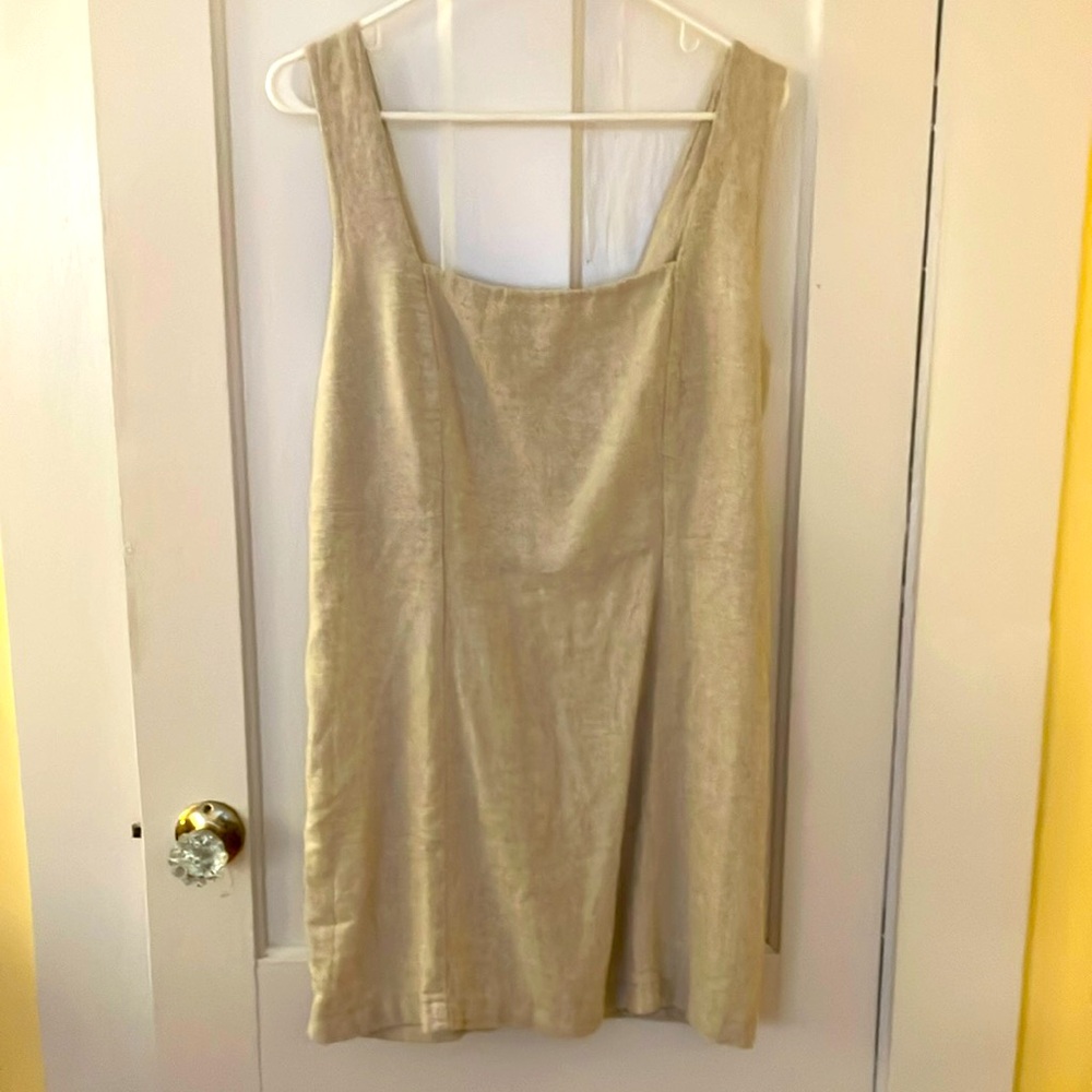Old Navy Beige Linen Sun Dress petite L